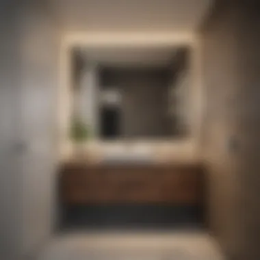 Compact bathroom layout featuring a 26-inch vanity