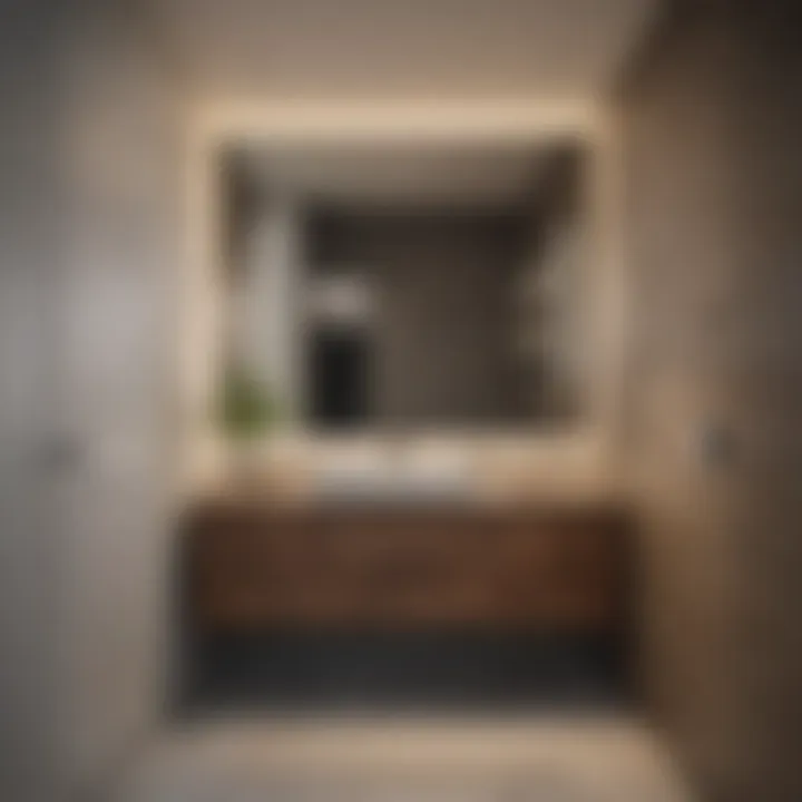 Compact bathroom layout featuring a 26-inch vanity