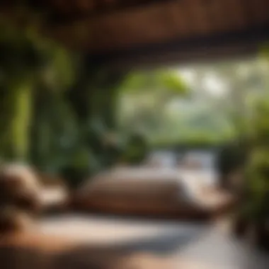 Nature's Embrace Outdoor bedroom with lush greenery surroundings