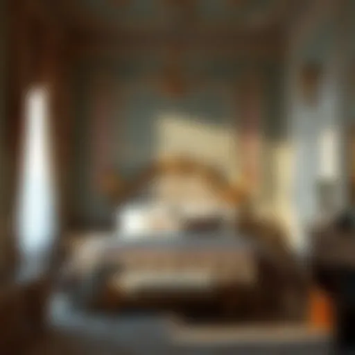 Ornate Parisian Elegance Elegant Parisian-inspired bedroom featuring ornate décor and soft lighting