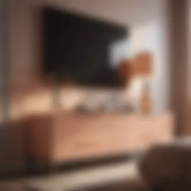 Stylish furniture pieces in peach shades complementing a modern bedroom layout.