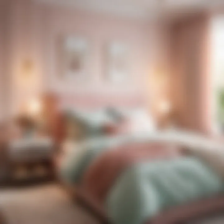 Cozy bedroom with soft pastel tones
