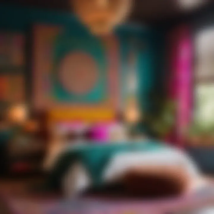 Bohemian Chic Bedroom with Vibrant Eclectic Colors