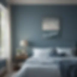 Tranquil blue bedroom paint showcasing serenity