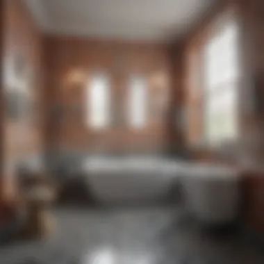 Eclectic bathroom design featuring a mix of porcelain tile styles