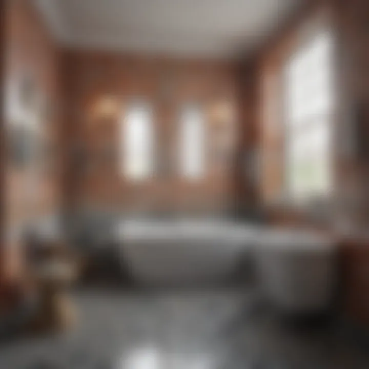 Eclectic bathroom design featuring a mix of porcelain tile styles