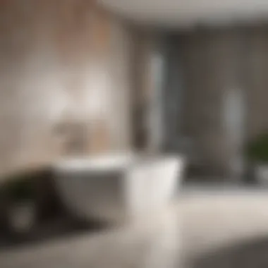 Elegant arrangement of porcelain tiles in a modern bathroom setting