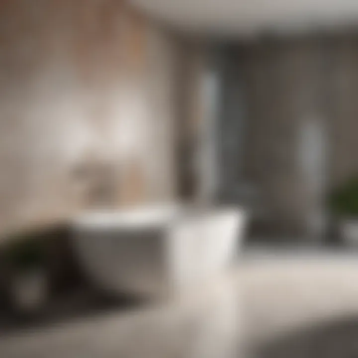 Elegant arrangement of porcelain tiles in a modern bathroom setting
