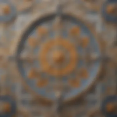 Close-up of intricate porcelain tile patterns showcasing texture and color