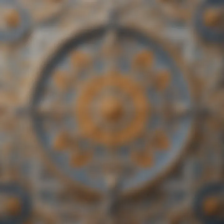 Close-up of intricate porcelain tile patterns showcasing texture and color