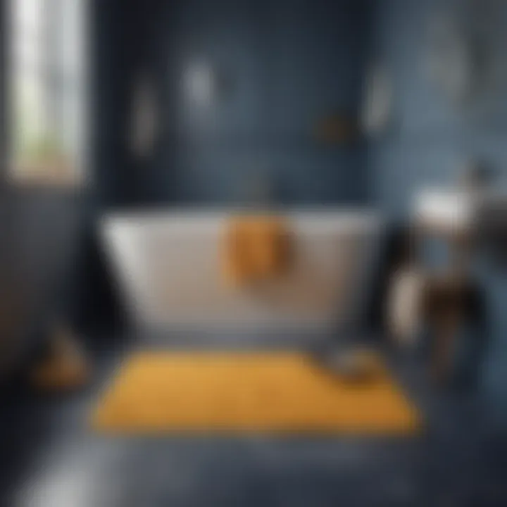 Safety Aspects of Rubber-Backed Bath Mat Safety features of a rubber-backed navy bath mat