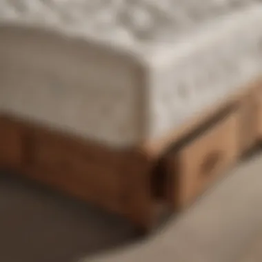 Stylish wooden queen mattress frame with drawers, highlighting craftsmanship