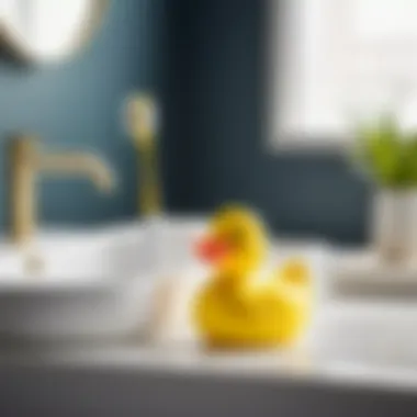Playful Rubber Ducky Toothbrush Holder in Bright Yellow