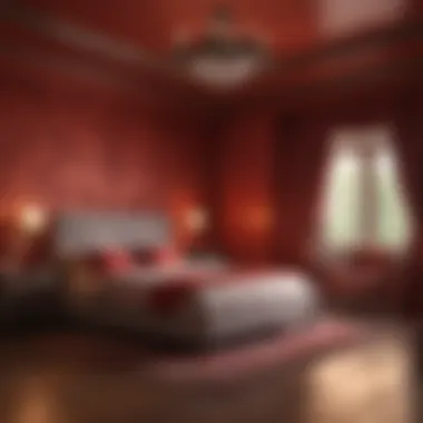 Lighting Effects on Red Bedroom Walls Impact of lighting on red bedroom walls