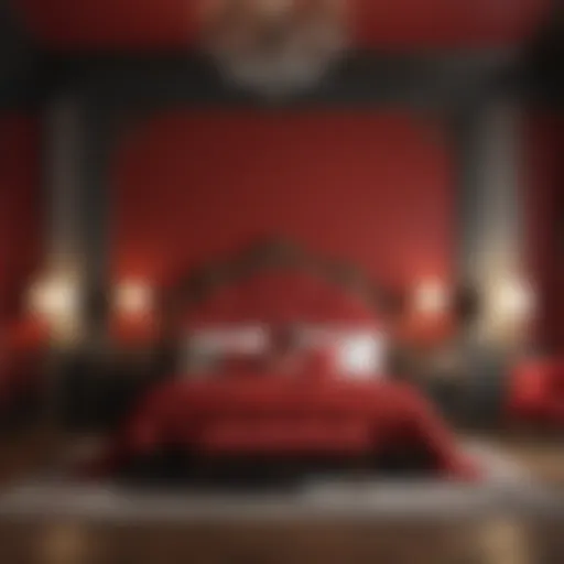 Luxurious Red Bedroom Design Luxurious red bedroom showcasing elegant design elements
