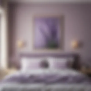 Gentle Lavender Bliss Gentle lavender shades enhancing relaxation in bedroom