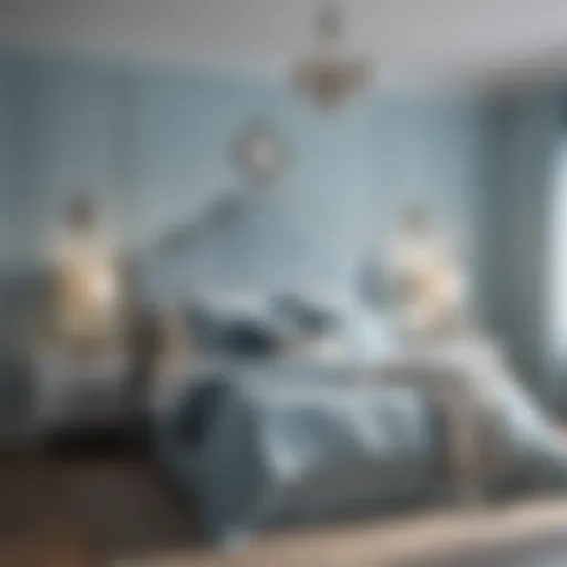 Serene bedroom painted in soft blue hues