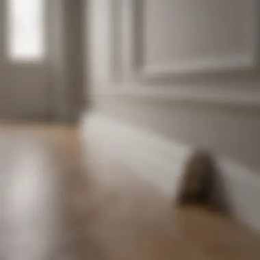 Different types of baseboards showcased in a bedroom