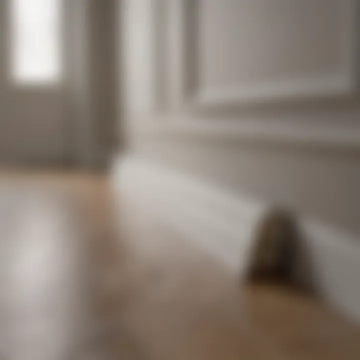 Different types of baseboards showcased in a bedroom