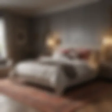 Large Area Rug in Bedroom A beautifully arranged bedroom showcasing a large area rug under the bed