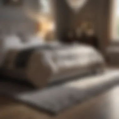 Plush Rug Enhancing Bedroom Comfort A serene bedroom environment with a plush rug enhancing comfort