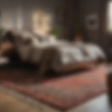Creative Small Rugs Placement in Bedroom A cozy bedroom featuring multiple smaller rugs artfully placed