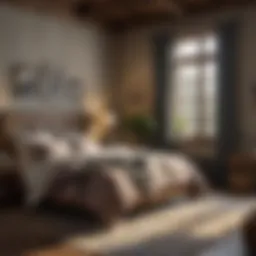 Cozy rustic bedroom featuring a comforter set