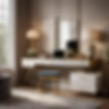 Innovative Luxury: Bedroom Dresser Desk Luxurious bedroom dresser desk featuring innovative design concepts