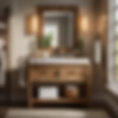 Rustic Small Bathroom Vanity with Natural Wood Finish Rustic Small Bathroom Vanity with Natural Wood Finish