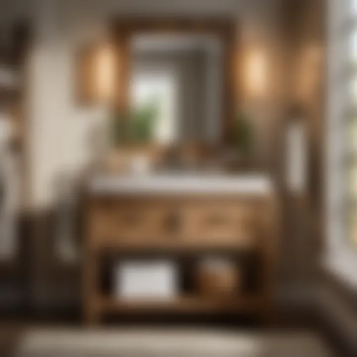 Rustic Small Bathroom Vanity with Natural Wood Finish Rustic Small Bathroom Vanity with Natural Wood Finish