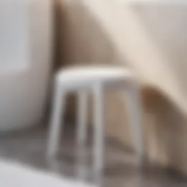 Minimalist Small Stool Minimalist small stool in a modern bathroom setting