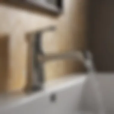 Close-up of Speakman faucet with modern features