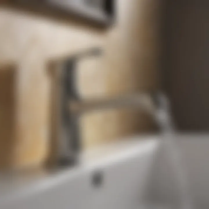 Close-up of Speakman faucet with modern features