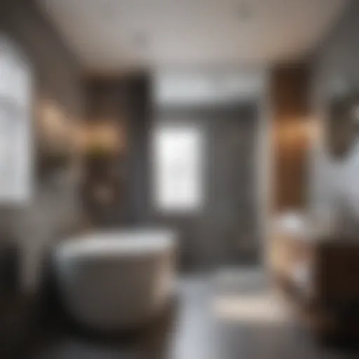 Elegant Integration of Bathroom and Laundry Space Elegant bathroom-laundry integration