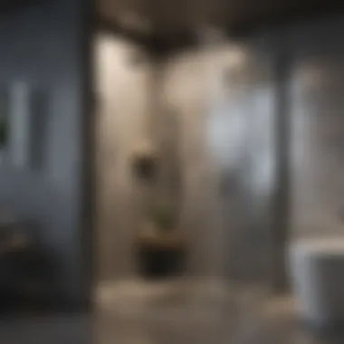 Stylish Half Wall Separating Shower Area Stylish half wall separating shower area