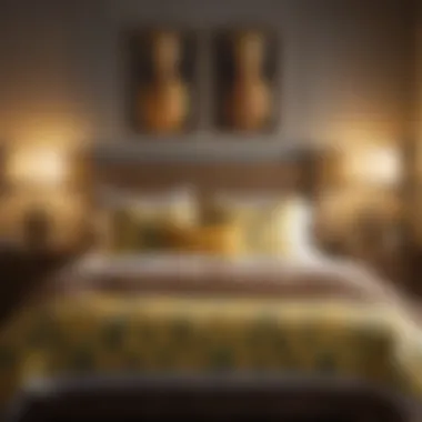 Cozy bedroom featuring pineapple decor elements and a warm color palette