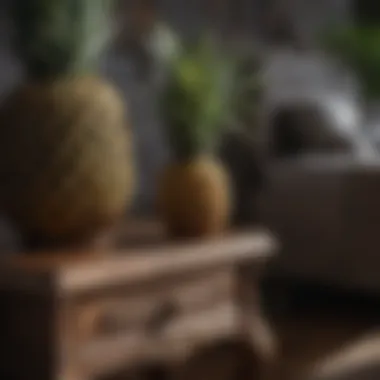 Pineapple-themed bedside table with intricate design details