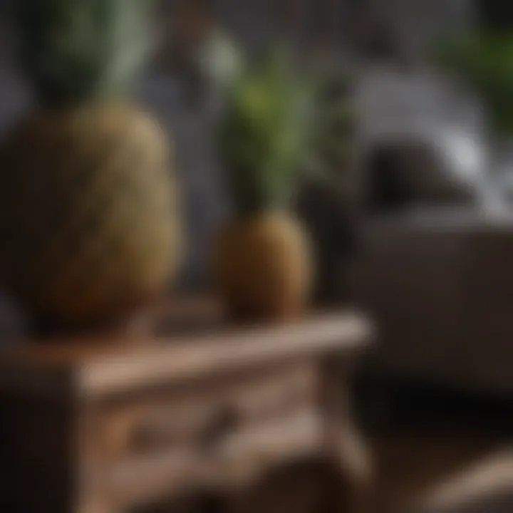 Pineapple-themed bedside table with intricate design details