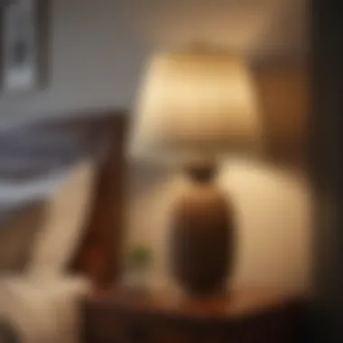 Elegant pineapple lamp casting a beautiful glow in a stylish bedroom