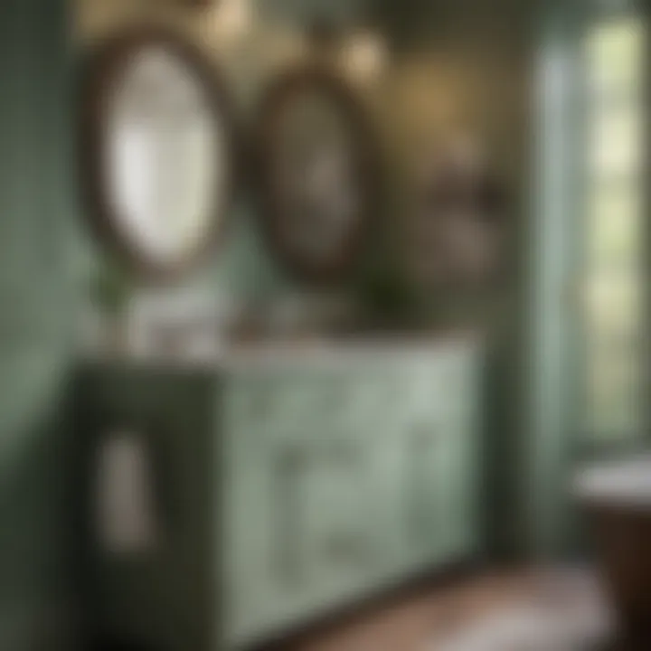 Maintenance tips for sage green cabinets in a bathroom setting