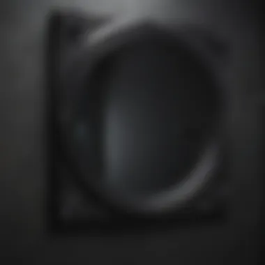 Texture and Finish of a Large Black Mirror Close-up on texture and finish of a large black mirror