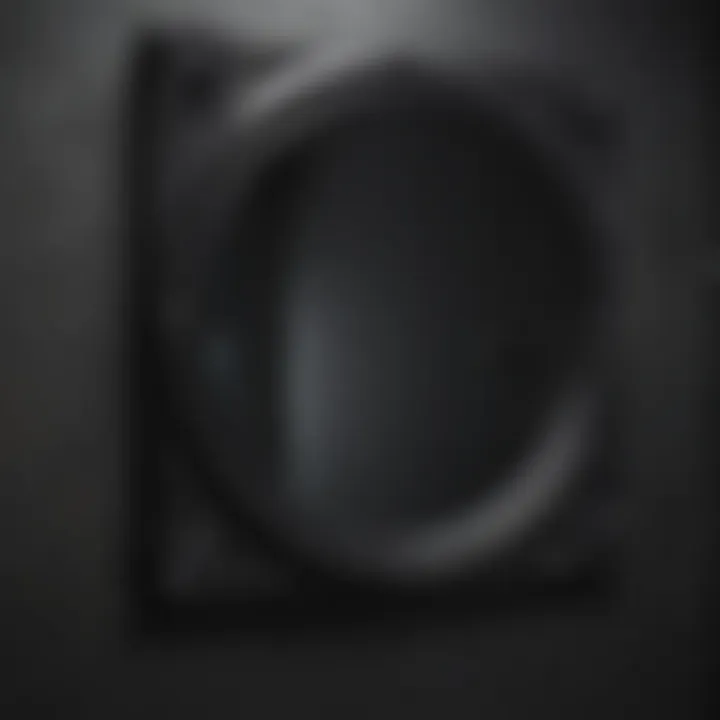Texture and Finish of a Large Black Mirror Close-up on texture and finish of a large black mirror