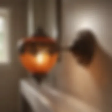 Warm Ambient Lighting Decorative Night Light Warm ambient lighting from a decorative night light in a chic bathroom