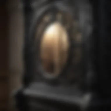 Close-up of ornate black gothic furniture highlighting craftsmanship and detailing.