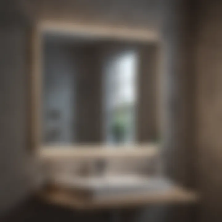 Bathroom Mirror Showcasing Bluetooth Functionality Bathroom mirror showcasing Bluetooth functionality