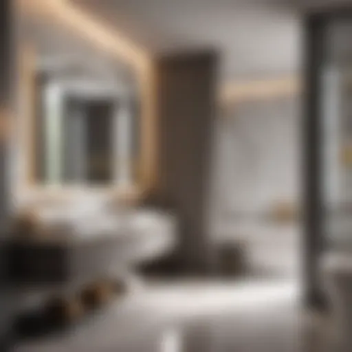 Elegant Gray Bathroom with Marble Accents