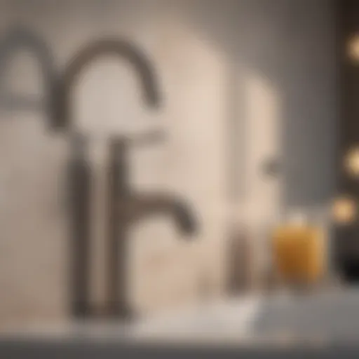 Elegant wall mount faucet with brushed nickel finish