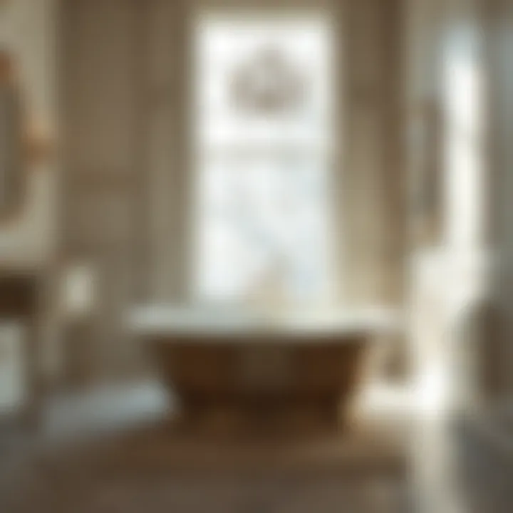 Stylish deep narrow bathtub enhancing a chic bathroom ambiance