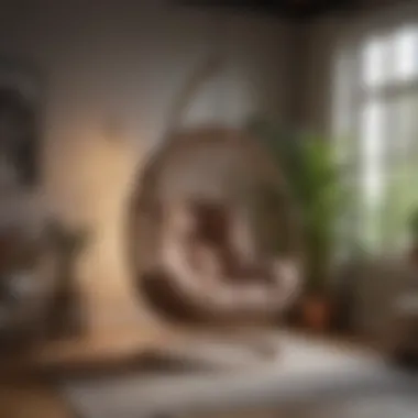 Creating Comfort: A Cozy Swing Chair Corner Cozy corner featuring a stylish swing chair and soft lighting