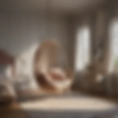Elegance Defined: Swing Chairs in Bedroom Design Elegant swing chair in a serene bedroom setting